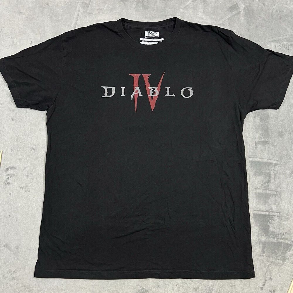 Diablo 4‎ IV Video Game Promo T Shirt Size XL Black Blizzard Games
